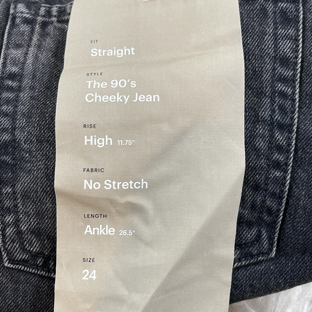 EVERLANE The ’90s Cheeky Denim Jean ORGANIC Cotton Size 24 Ankle NEW - Picture 9 of 16